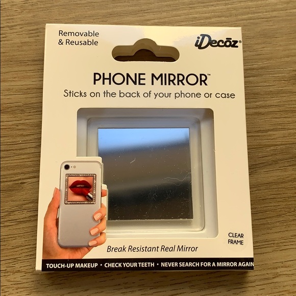 IDecoz Clear Lucite Square Phone Mirror - Picture 6 of 6